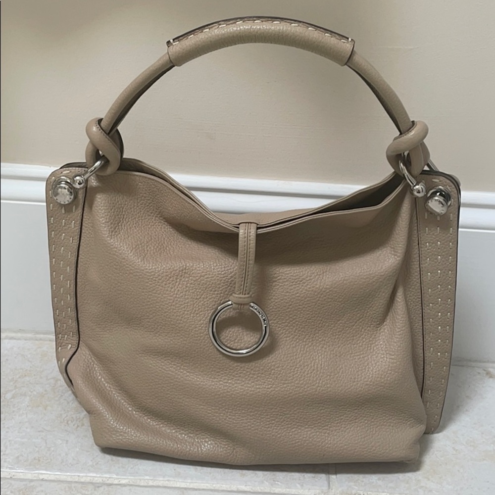 BCBG Maxazria Tan Leather Hobo Purse